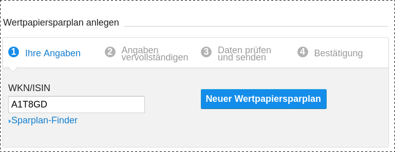 DKB Wertpapiersparplan für WKN A1T8GD